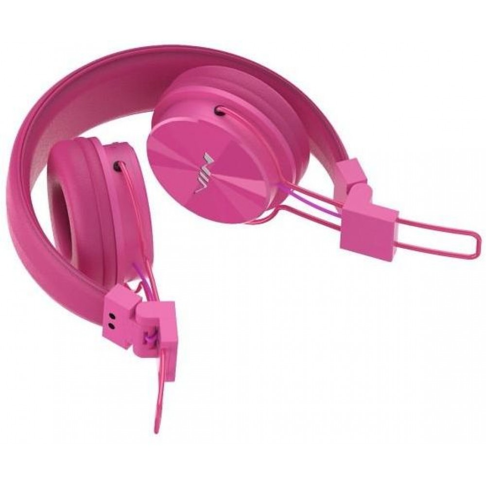 NIA X3 - Casque Bluetooth sans fil On-Ear basses profondes et connexion SD/AUX - Rose