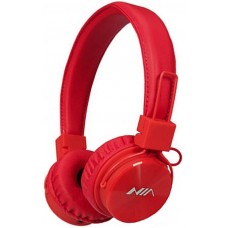 NIA X3 - Casque Bluetooth sans fil On-Ear basses profondes et connexion SD/AUX - Rouge