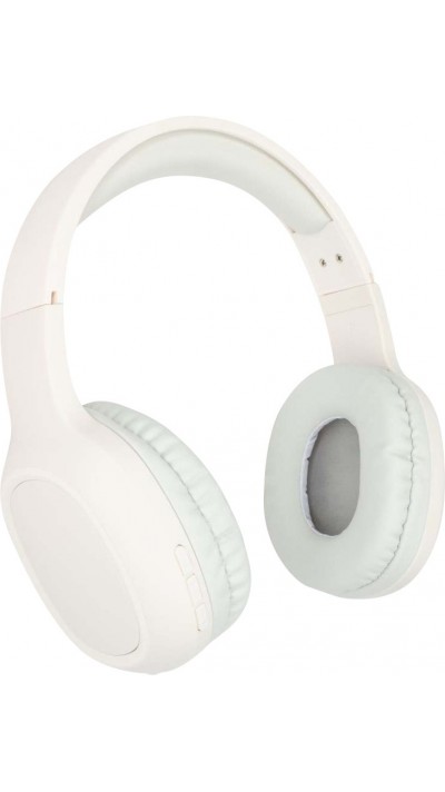 Casque Bluetooth sans fil V5.0 BT-8026 Headphones Basse stéréo On-Ear - Blanc