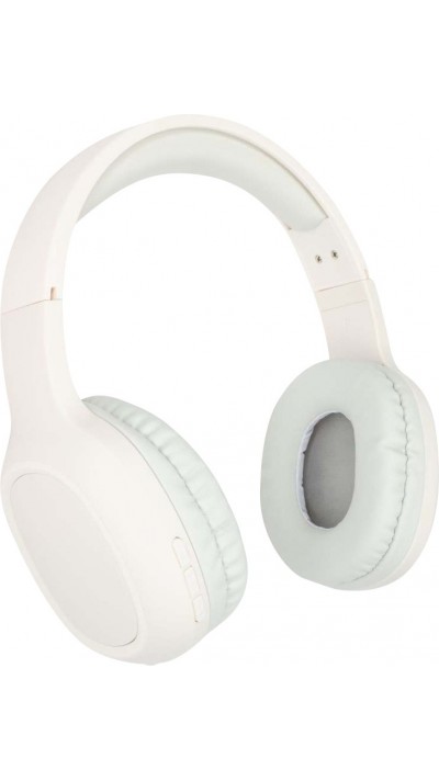 Casque Bluetooth sans fil V5.0 BT-8026 Headphones Basse stéréo On-Ear - Blanc