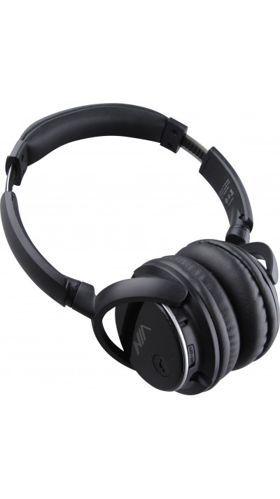 NIA Q1 Casque sans fil Bluetooth On-Ear avec microphone intégré, superb 4in1 Sound Input - Noir