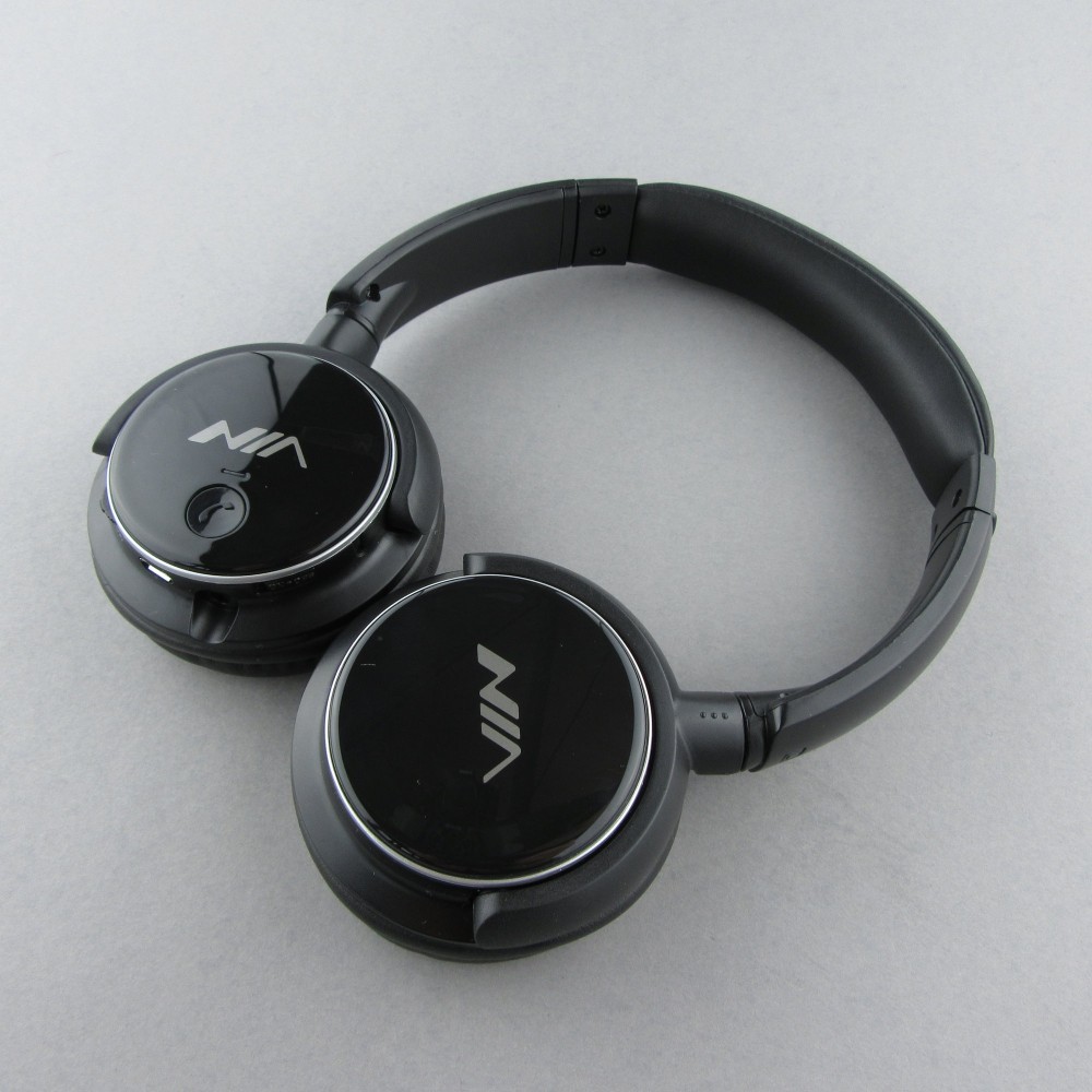 NIA Q1 Kabellose On-Ear Bluetooth Kopfhörer inkl. integriertem Mikrofon, superb 4in1 Sound Input - Schwarz