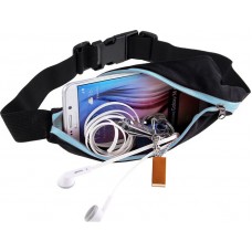 Sportgürtel mit 2 erweiterbaren Taschen für Handy + Zubehör, Joggen, Radfahren - Hellblau