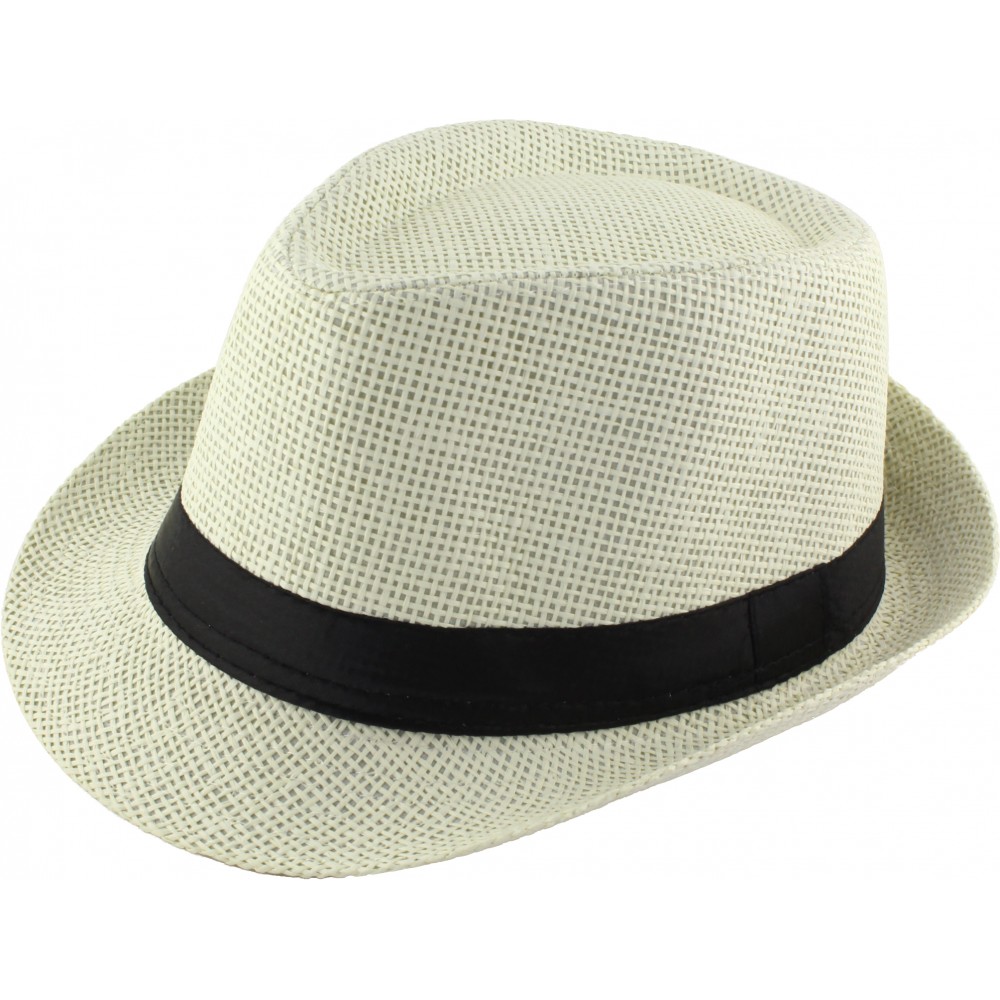 Chapeau panama stetson blanc cassé 