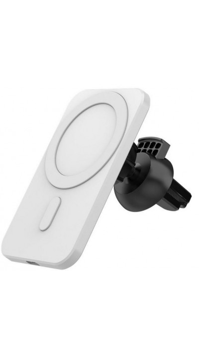 Chargeur magnétique sans fil pour voiture 15W pour Apple MagSafe - Blanc