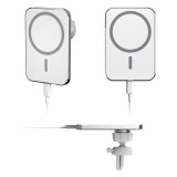 Chargeur magnétique sans fil pour voiture 15W pour Apple MagSafe - Blanc