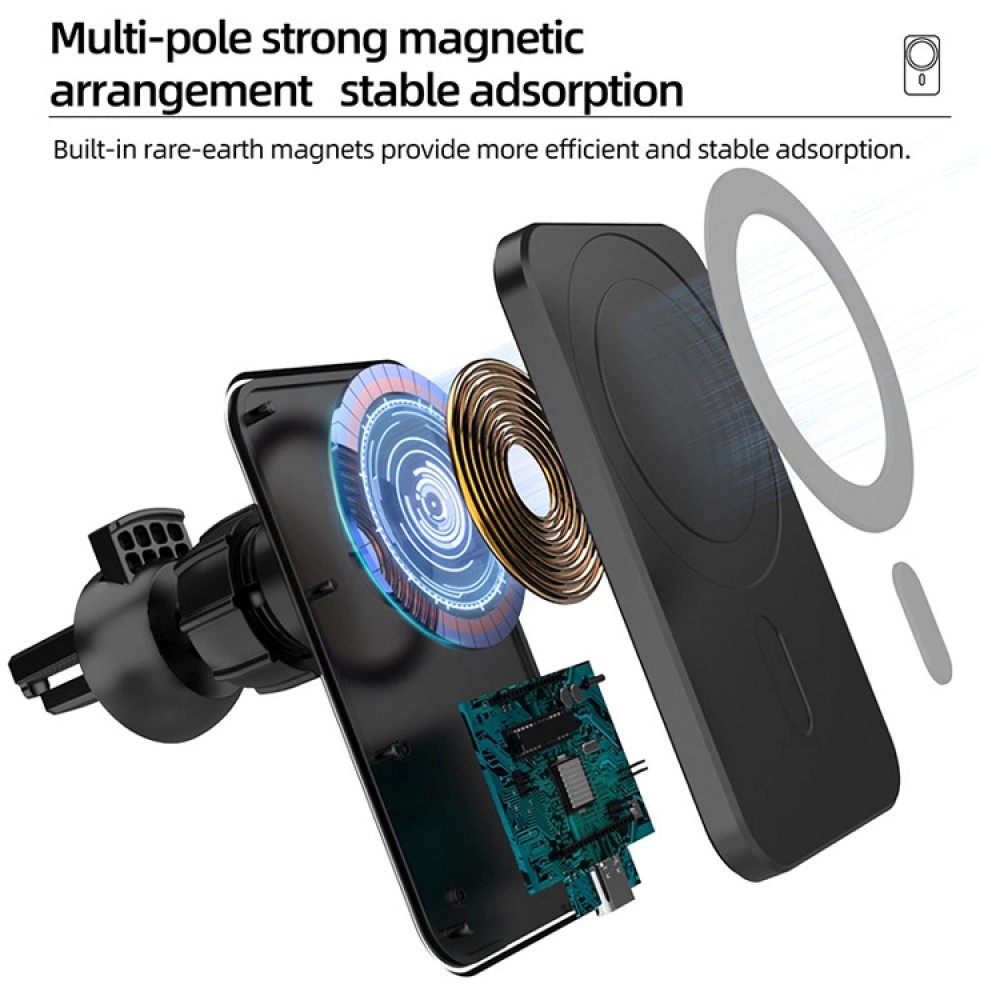 15W magnetischer Auto Wireless Charger für Apple MagSafe - Grün