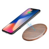 Station de charge sans fil Qi - Chargeur wireless Look Bois pour Smartphone - Walnut