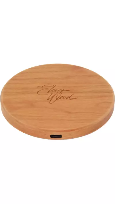 Chargeur sans-fil 10W Fast Charge en bois véritable Eleven Wood Cherry