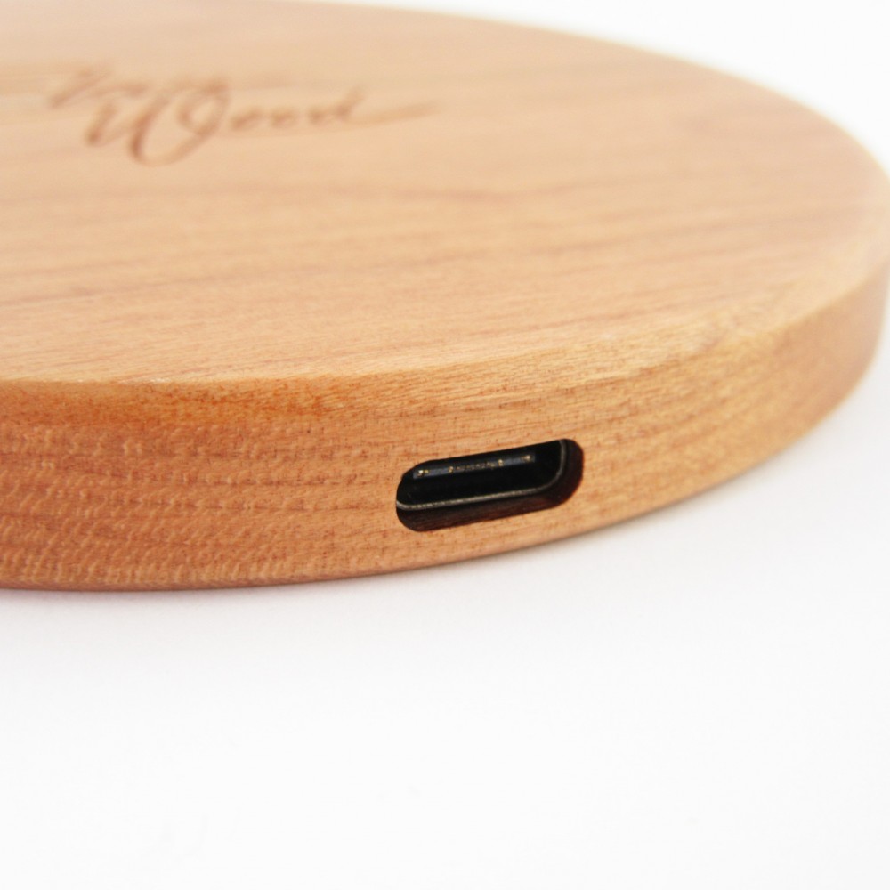 Chargeur sans-fil 10W Fast Charge en bois véritable Eleven Wood Cherry