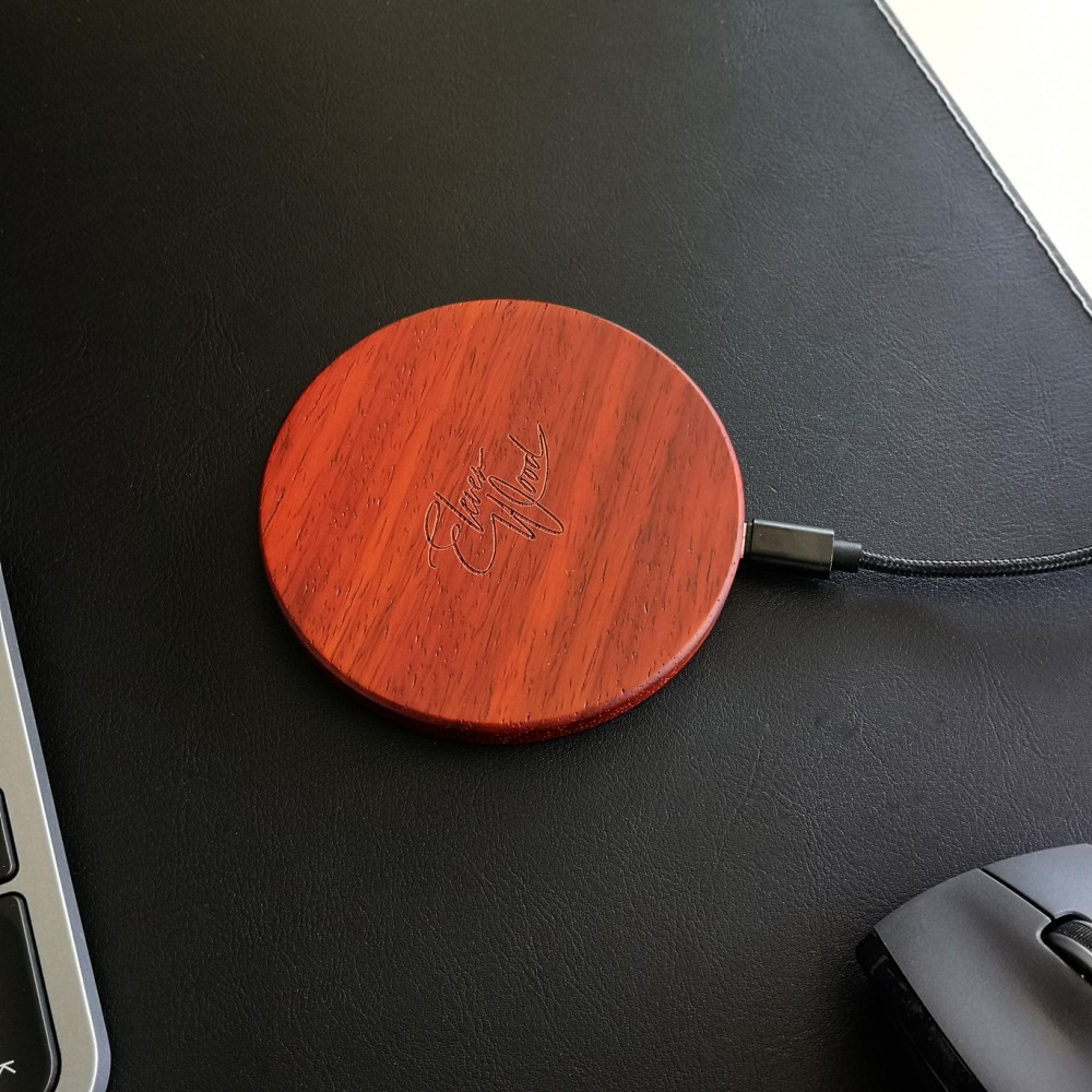 10W Fast Charge Echtholz Induktionsladegerät Eleven Wood Rosewood