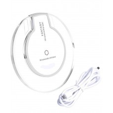 Station de charge sans fil Qi - Chargeur wireless transparent Fantasy pour Smartphone - Verre/- Blanc