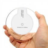 Station de charge sans fil Qi - Chargeur wireless transparent Fantasy pour Smartphone - Verre/- Blanc