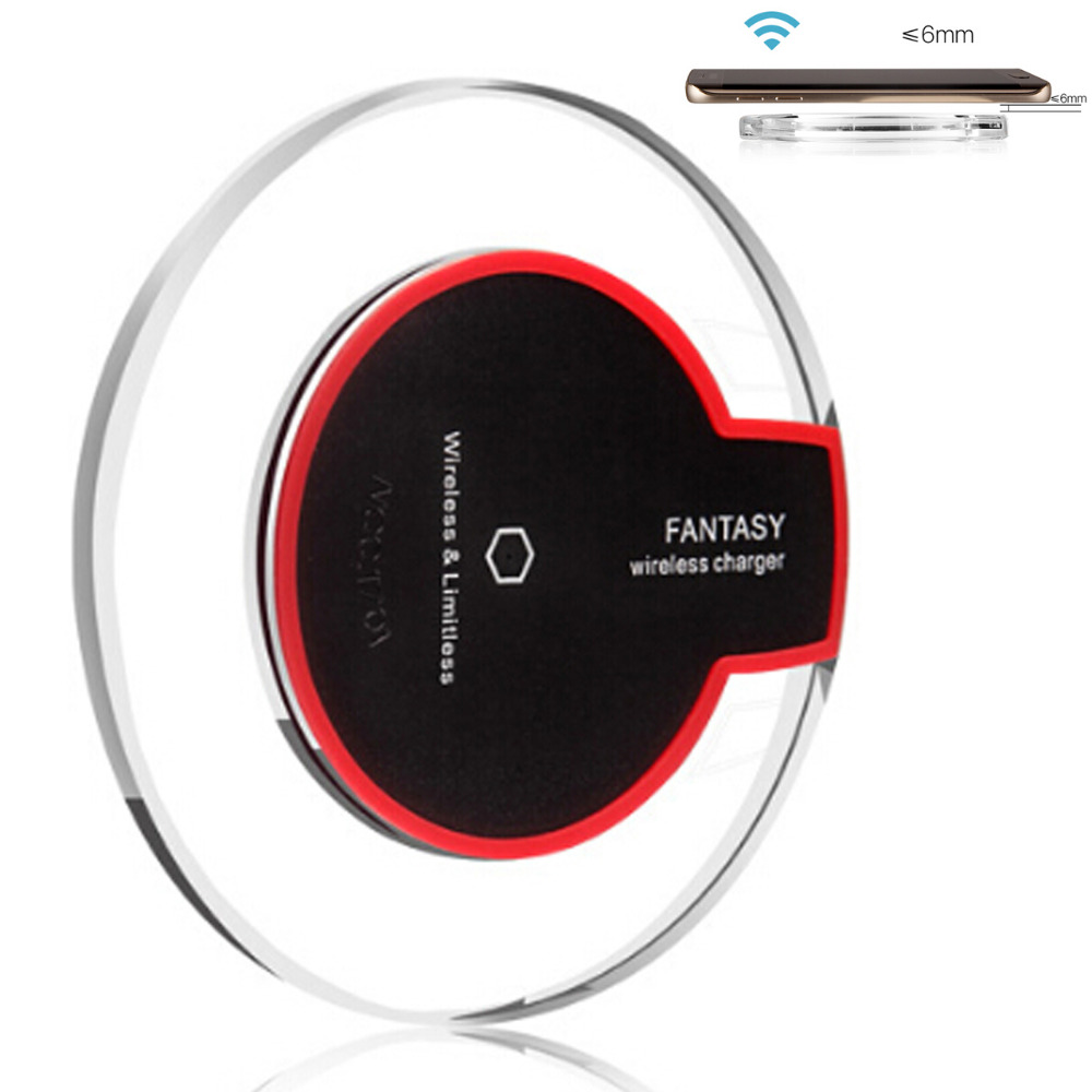 Station de charge sans fil Qi - Chargeur wireless transparent Fantasy pour Smartphone - Verre/- Noir