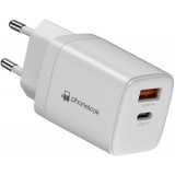 Chargeur secteur 20W USB et USB-C (Power Delivery) PhoneLook - Blanc