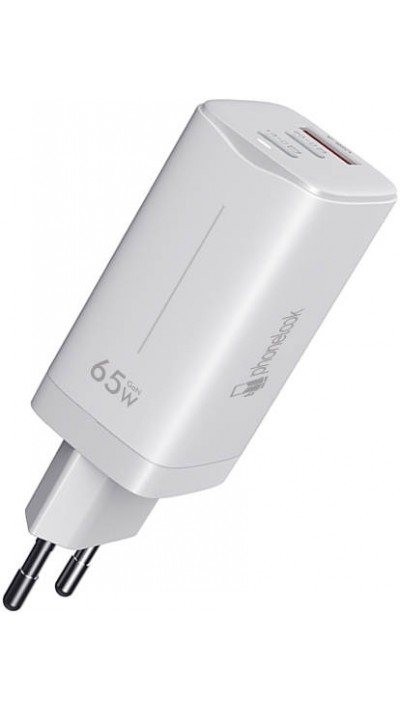 Chargeur secteur GaN 65W 2x USB-C et 1x USB-A (Power Delivery) - PhoneLook - Blanc