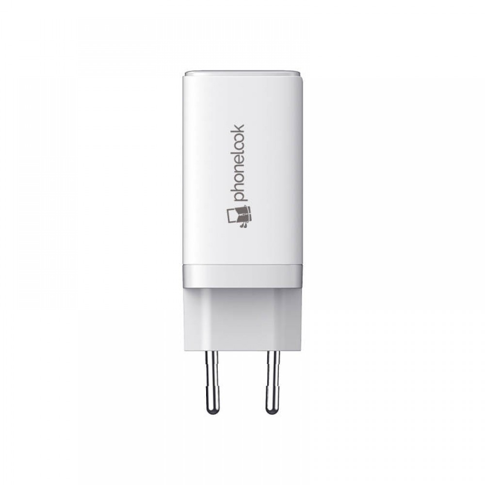 Chargeur secteur GaN 65W 2x USB-C et 1x USB-A (Power Delivery) - PhoneLook - Blanc