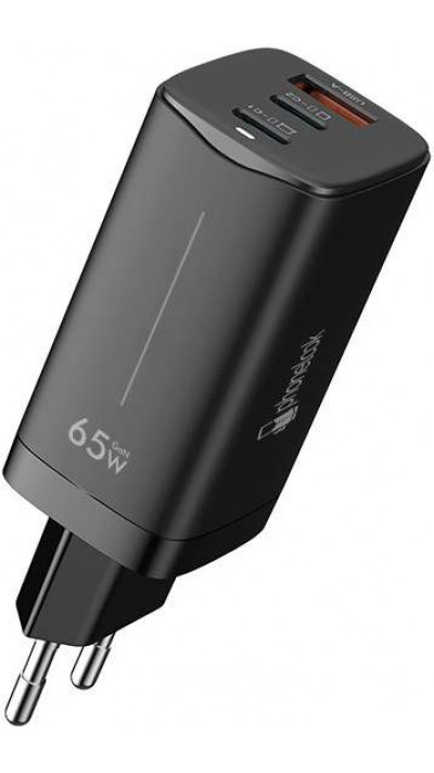 Chargeur secteur GaN 65W 2x USB-C et 1x USB-A (Power Delivery) - PhoneLook - Noir