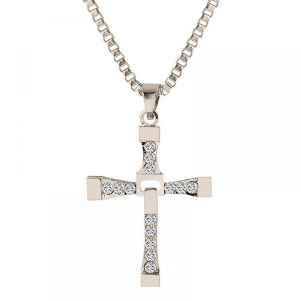 Kreuz-Halskette mit Diamant, Jesus Christus