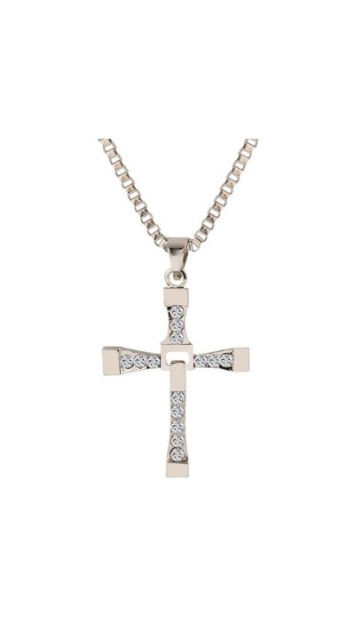 Collier en forme de croix avec diamant, Jesus-Christ