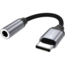 Connecteur USB-C vers 3.5mm AUX audio écouteurs avec prise jack en nylon et aluminium - PhoneLook