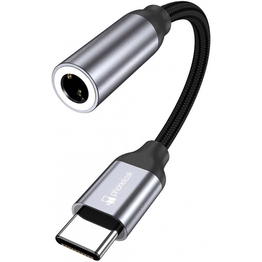 USB-C zu 3.5mm AUX Audio Kopfhörer Anschluss Stecker Nylon und Aluminium - PhoneLook