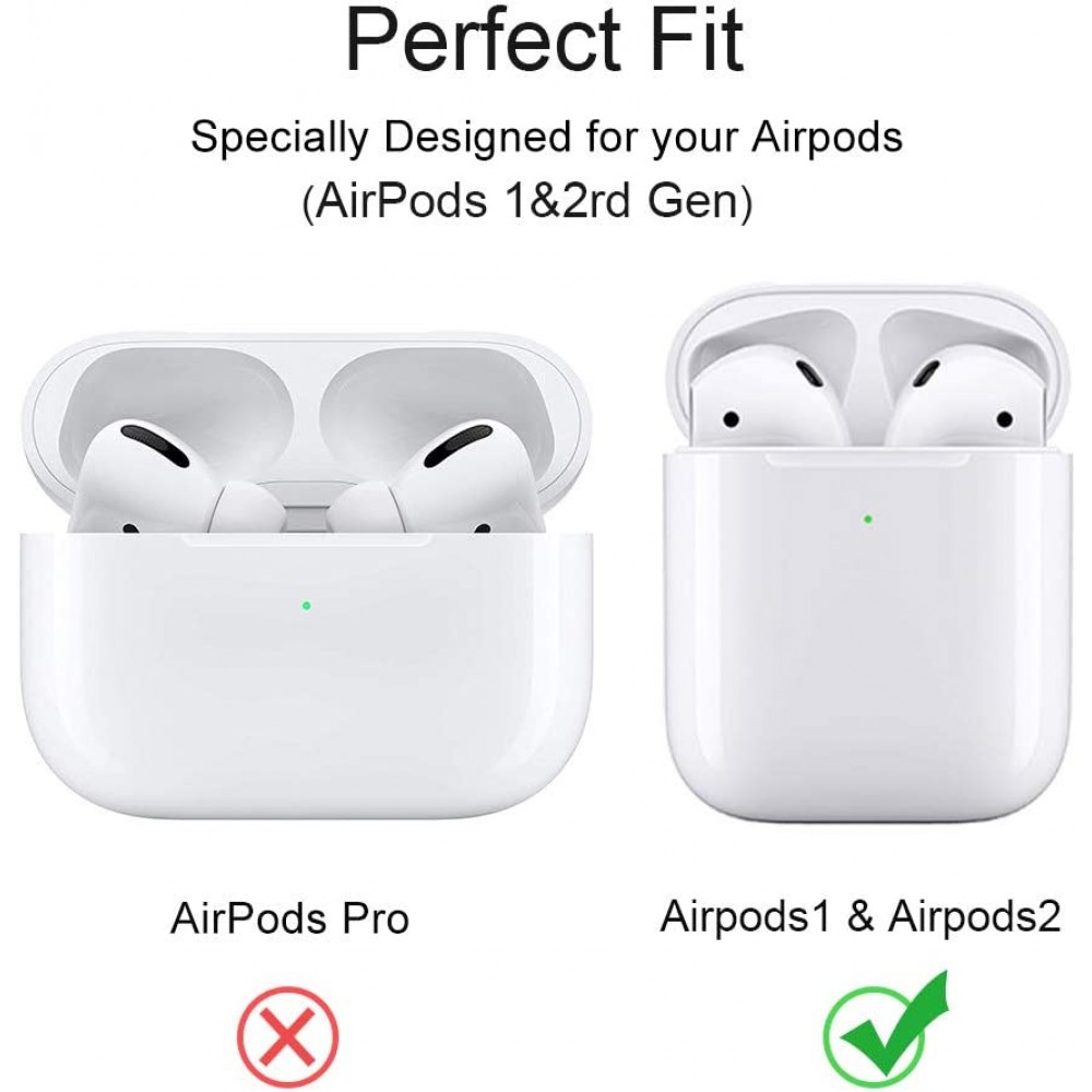 Coque AirPods 1 / 2 - Gel transparent Silicone avec mousqueton - Transparent