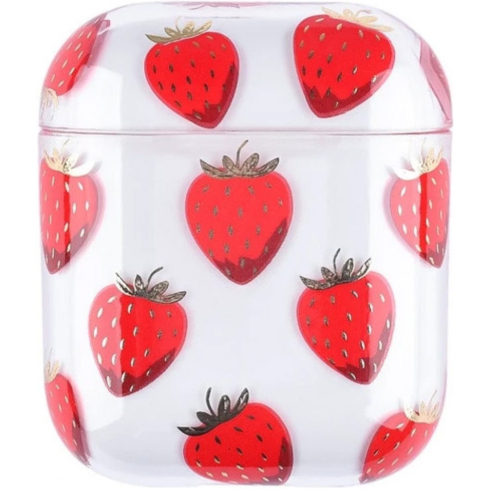 Coque AirPods 1 / 2 - Plastique transparent fraises