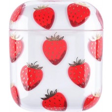 Coque AirPods 1 / 2 - Plastique transparent fraises
