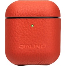 Hülle AirPods 1 / 2 - Qialino Echtleder - Orange