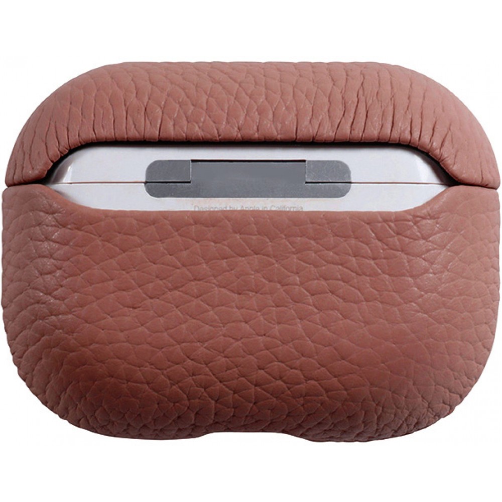 Coque AirPods 3 - Coque AirPods Pro - Étui de luxe absorbant les chocs en cuir véritable - Brun