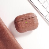 Coque AirPods 3 - Coque AirPods Pro - Étui de luxe absorbant les chocs en cuir véritable - Brun