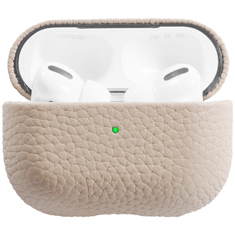 AirPods 3 Case Hülle - Schock absorbierend luxus case Echtleder - Hellbeige