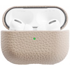 AirPods Pro Case Hülle - Schock absorbierend luxus case Echtleder - Hellbeige