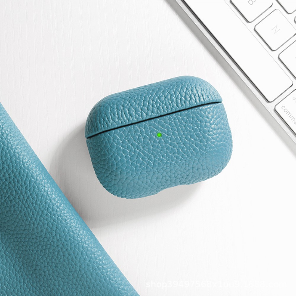 AirPods 3 Case Hülle - Schock absorbierend luxus case Echtleder - Blau