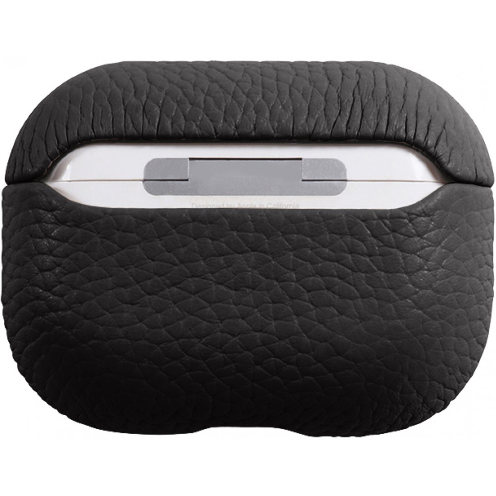 AirPods Pro Case Hülle - Schock absorbierend luxus case Echtleder - Schwarz