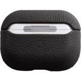 Coque AirPods Pro - Étui de luxe absorbant les chocs en cuir véritable - Noir