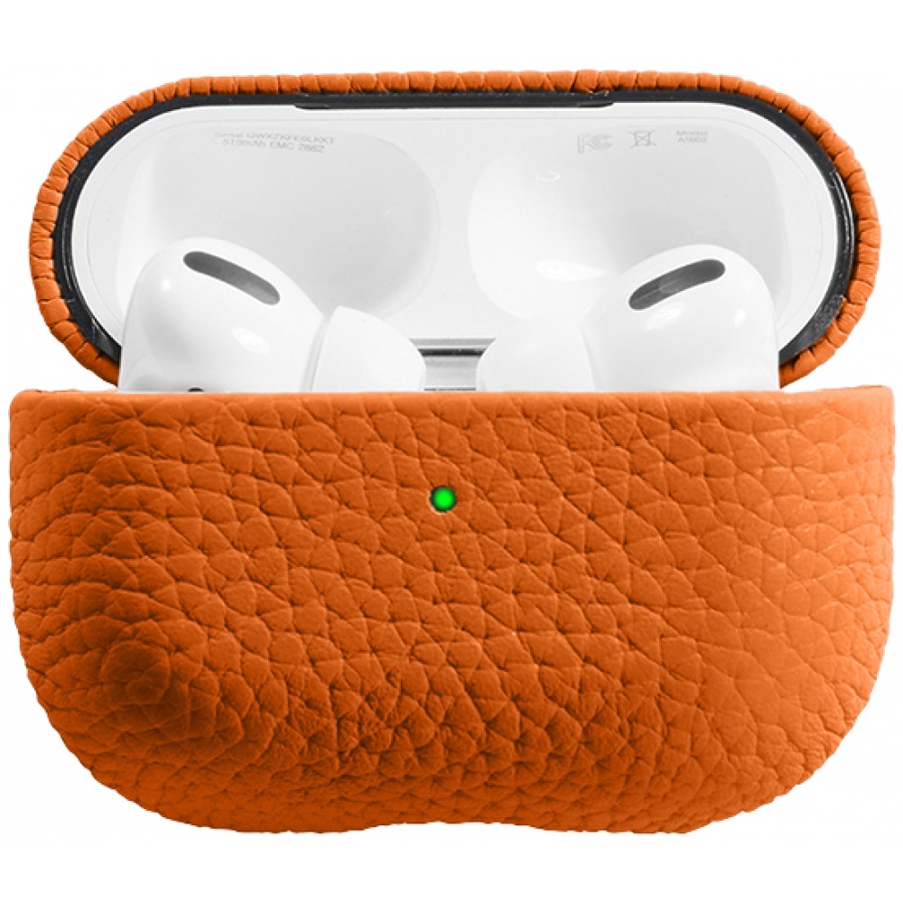 AirPods Pro Case Hülle - Schock absorbierend luxus case Echtleder - Orange