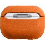 Coque AirPods Pro - Étui de luxe absorbant les chocs en cuir véritable - Orange