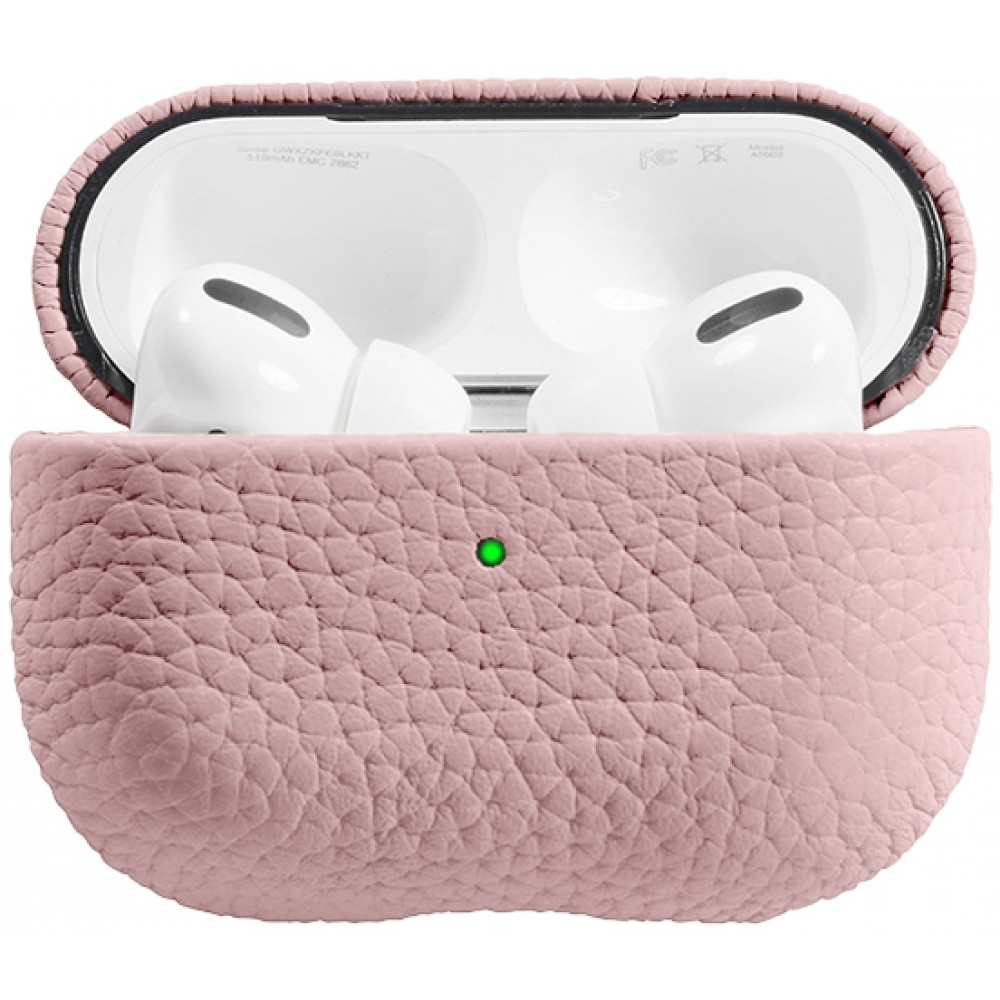 Coque AirPods 3 - Étui de luxe absorbant les chocs en cuir véritable - Rose