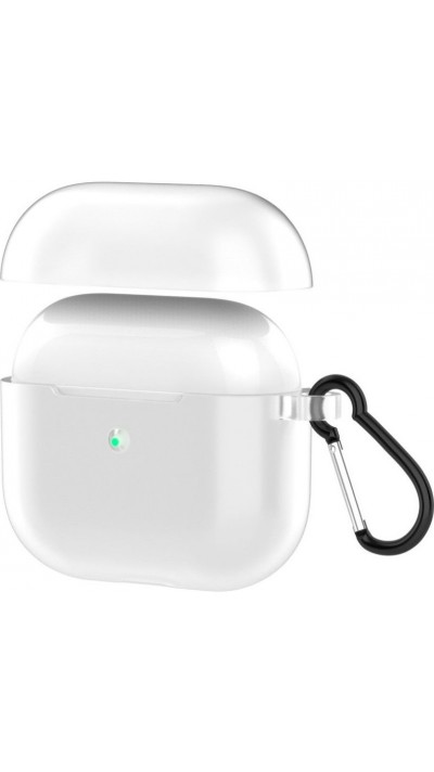 AirPods 3 Case Hülle - Silikon Gel durchsichtig mit Karabiner - Transparent