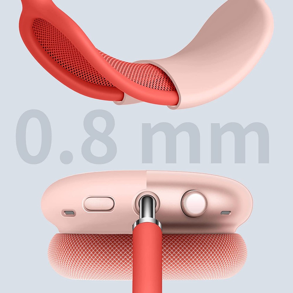 Coque AirPods Max - Silicone souple flexible avec bandeau - Rose