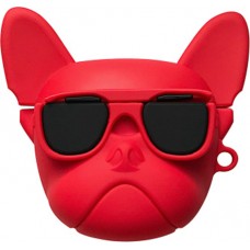 AirPods 1 / 2 Case Hülle - Bulldoggen-Sonnenbrille - Rot