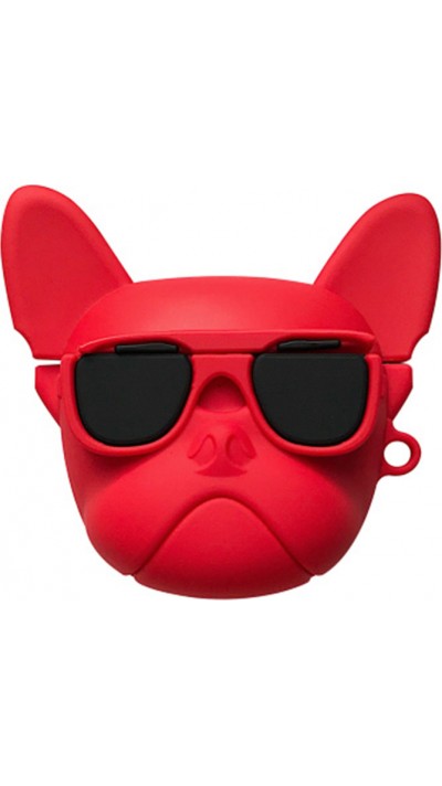 AirPods 1 / 2 Case Hülle - Bulldoggen-Sonnenbrille - Rot