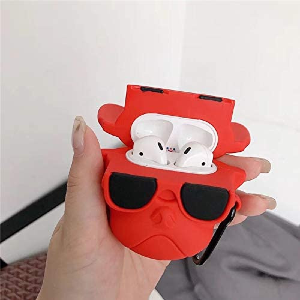 Coque AirPods Pro - Bulldog lunette de soleil - Rouge