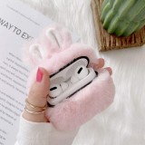 Coque AirPods Pro - Fluffy lapin  - Rose