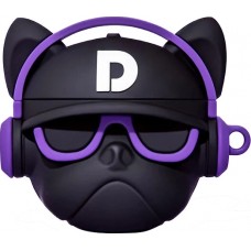 AirPods 1 / 2 Case Hülle - Hip-Hop-Bulldoggen-Sonnenbrille Headset - Violett