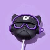 AirPods 1 / 2 Case Hülle - Hip-Hop-Bulldoggen-Sonnenbrille Headset - Violett