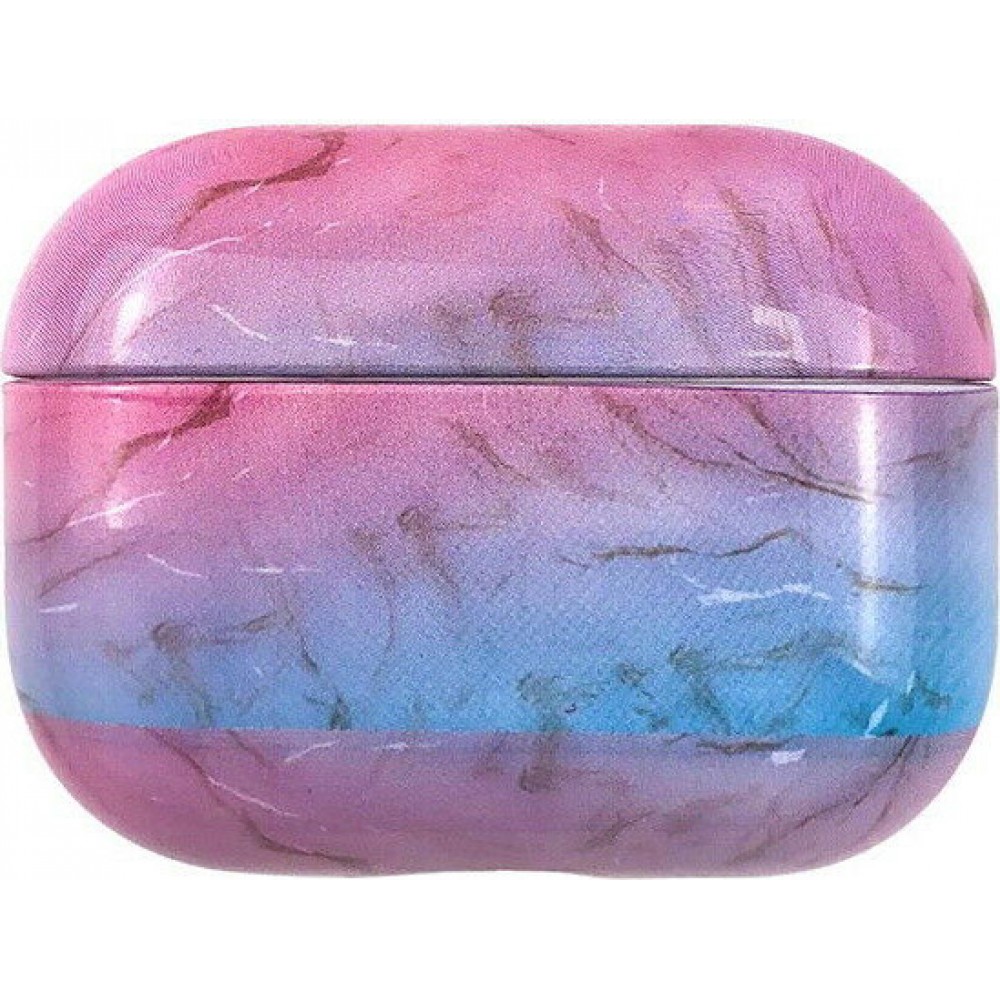 Coque AirPods Pro - Marble bleu - Rose