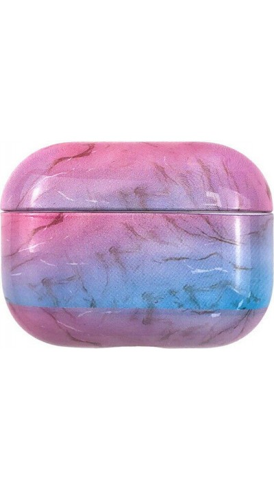 Coque AirPods Pro - Marble bleu - Rose